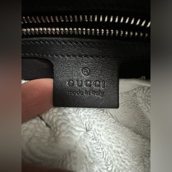 Authentic Gucci Guccisima Hobo Bag Black Leather with Silver and Gold hardware - Picture 4 of 8